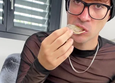 Hot Gabriel Pleasuring Himself and Eating His Cum!