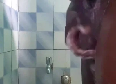 20y BBC Nasty Jerking off in His Shower Cleaning up His Cock