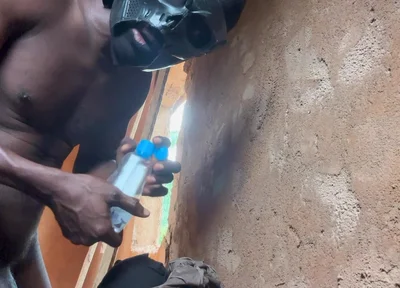 Warrior Leave the Battlefield & Get to Uncompleted Building & Made Special Masturbator & Cumshot