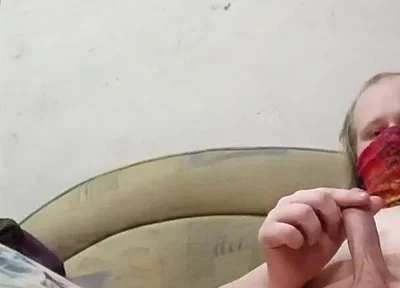 Fat Sissy Milking His Small Cock