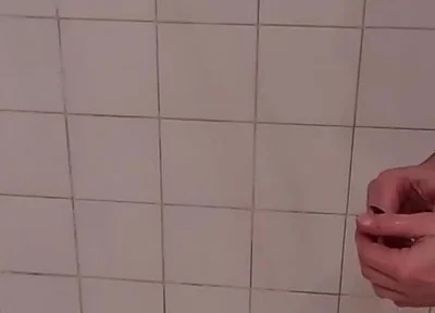 Daddy Jerks off in Shower. Soapy, Uncut, Voyeur Cam