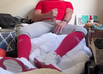 Alpha Baseball Playerjockdad87 Is at It Again Shooting His Jock Cum in Baseball Gear