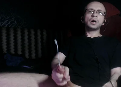 Horny Guy with Huge Massive Cock Big Load. Hot Cumshot