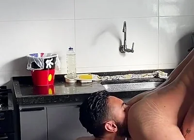 Eating the Little Bitch in the Kitchen at Home