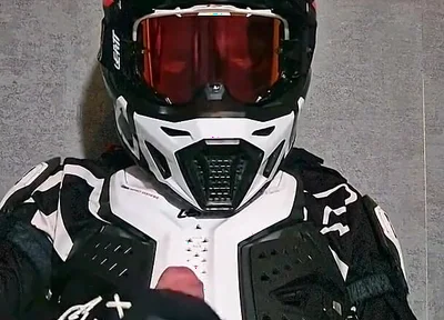 Horny Motocross Player Cumming on Boyfriend Helmet