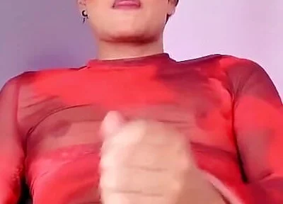 Colombian Femboy Sweet Hard Cock Close-up Intense