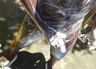 Mature Hard Black Dick Gets Real Shower