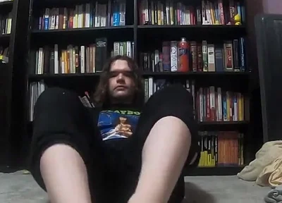 Chubby Boy Gives His Dildo a Footjob