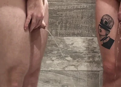 Piss Play on Each Other with Big Cocks