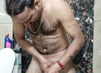 Indian Desi Man Enjoy Shower and Sucking