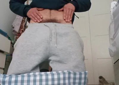 The Fitness Trainer Jerks off Inside His Pants and Shows You His Cock