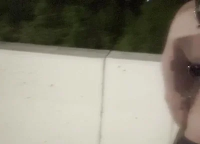 Midnight Bridge Tease: Asian Muscle Hunk's Leather-clad Cock Reveal