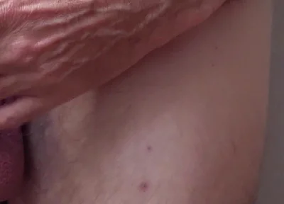 Naked Close up Uncut Cock Slow Masturbation Session, Drooling Creamy Cum on Desk - Rockard Stepdaddy