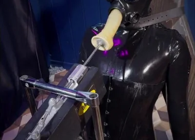 Rikki Gas Mask Session: Latex Suit, Sex Machine, Drooling & Full Restraint