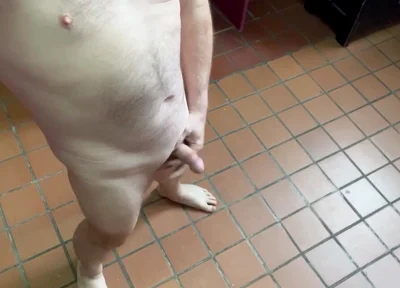 Public Restroom Strip and Cum at University