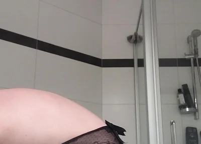 Straight Boy in Black Sexy Lingerie