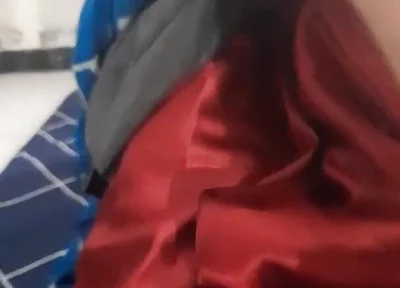 Wearing Mini Satin Skirt Inside Shorts