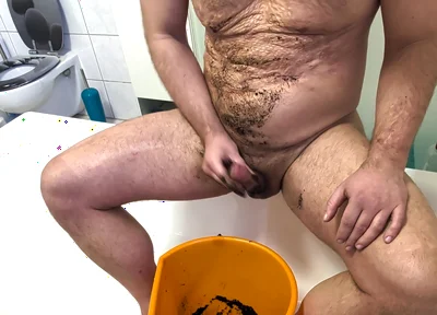 Dirty Stepdad Bod Slut Plays with Mud