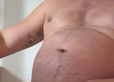 Jerking off in the Morning, Rubbing My Belly, Man Tits, and Nipples. Dripping with Precum and Lots of Cum.