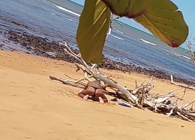 Ladysilva Was Filmed Hiding Tanning Her Hot Ass on the Beach
