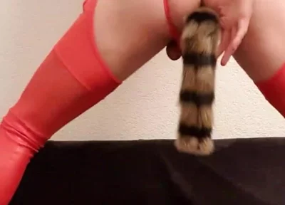 Plug Fox Tail in My Ass Hole