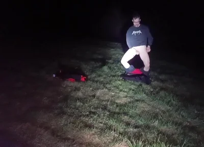 I Strip and Jerk off Outside at Night