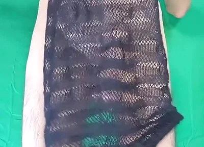 Black Fishnet Dress to Nude