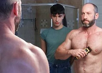 Shy Stepson Rob Quin Helps Shaving His Hunk Stepdad Muscled Madisons Balls