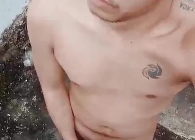 Waiting for Stepdaddy Outdoor! Pinoy Twink Naked Hard Cock, Masturbationa Nd Cumshot