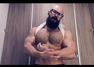Pec God. Listen to My Hard Breathing and Look at My Bulging Muscles