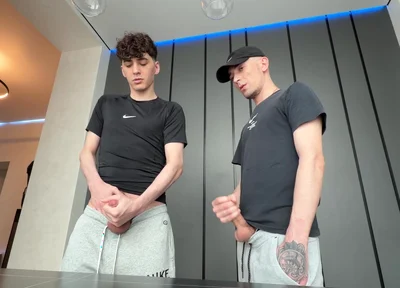 We Jerked off Together and a Lot of Cum