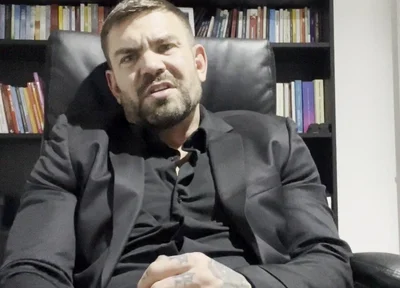 Handsome Guy Masturbates in Suit