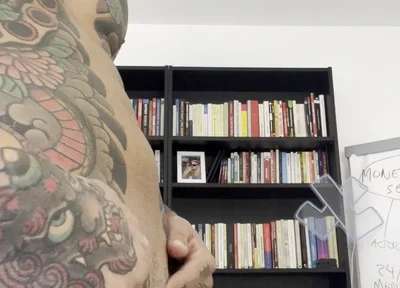 Young Man Masturbates in the Office