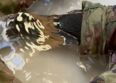 First Piss-pee Video! Watch While Army Specialist Gets in a Tub in Uniform and Begins to Wet Himself!