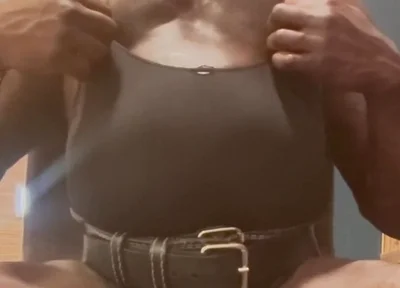 Black Mature Muscle Solo Tits and Vibrator