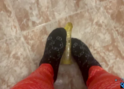 Young Man in Leggings Masturbates