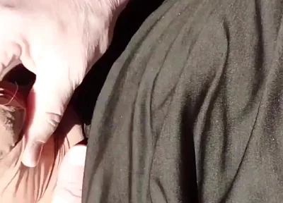 Horny Cumshot with the Door Open in the Car
