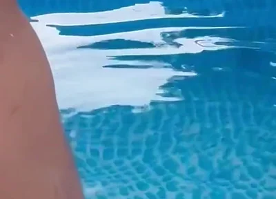 Outdoor Poolside Attraction, Got Horny After Taking a Dip, Big Cock Cums All Over