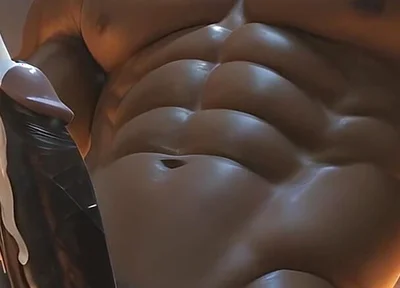 Black Muscle God Dildo Cum Explosion - Ai Video