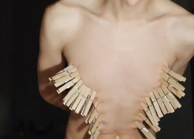 Masturbating with Clothespins