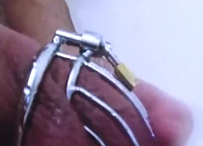 Caged Dick in Shower