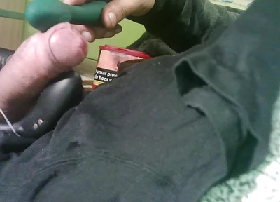 Double Toy Vibrating at the Tip Until Ejaculation