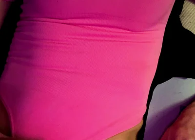 Cdmichelle Wearing Pink Bodysuit with Hard Nipples Cumming on Leg