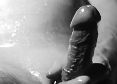 Oily Masturbation and Cum with 2 Cameras in Black and White