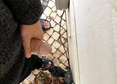 Guy Filming Himself Wanking Outside From Eye View Perspective