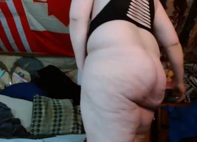 Fatty Cum Dump Sissy Dances and Strips with a Dildo in His Ass Hole