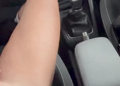 Jerk off My Big White Cock in the Car