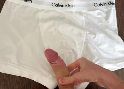 Fresh Cumshot on My Boxers Calvin Klein