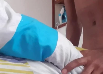 I Get Creative and Masturbate My Cock with Pillows and with My Hands Until I Have a Sweet and Juicy Cumshot