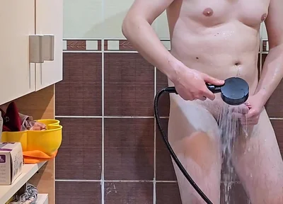Showing My Ass, Playing with My Cock After Cumming & Taking a Shower